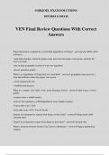 VEN Final Review Questions With Correct Answers