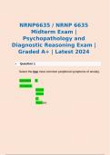 NRNP6635 / NRNP 6635 Midterm Exam |Psychopathology and Diagnostic Reasoning Exam | Graded A+ | Latest 2024