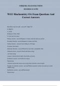 WGU Biochemistry OA Exam Questions And Correct Answers