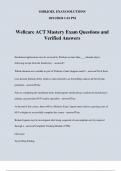 Wellcare ACT Mastery Exam Questions and Verified Answers