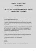 WGU C157 - Essentials of Advanced Nursing Practice Field Experience