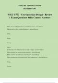 WGU C773 - User Interface Design - Review 1 Exam Questions With Correct Answers