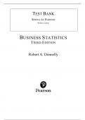 Test Bank for Business Statistics 3rd Edition Donnelly (All Chapters included)