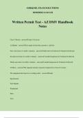 Written Permit Test - AZ DMV Handbook Notes