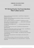 WY Driving Practice Test Exam Questions With Verified Answers