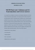 NR 509 Final week 5 Abdomen and GU. Exam Questions And Correct Answers