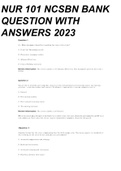 NCSBN TEST BANK FOR THE NCLEX RN 2022-2023 VERIFIED QUESTIONS and Answers with Rationale