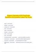  Organic Chemistry ACS Final Exam Questions And Answers Latest Top Score.