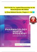 TEST BANK APPLIED PHARMACOLOGY FOR THE DENTAL HYGIENIST (9TH EDITION) BY ELENA BABLENIS HAVELES ALL CHAPTERS COVERED| Latest Practice Exam Bank 100% Veriﬁed Answers| Graded A+