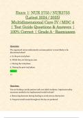 Exam 1: NUR 2755 / NUR2755 (Latest 2024 / 2025) Multidimensional Care IV / MDC 4 | Test Guide Questions & Answers | 100% Correct | Grade A - Rasmussen