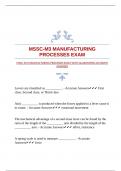 MSSC-M3 MANUFACTURING PROCESSES EXAM WITH GUARANTEED ACCURATE ANSWERS