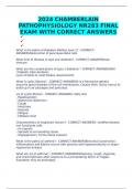 2024 CHAMBERLAIN PATHOPHYSIOLOGY NR283 FINAL EXAM WITH CORRECT ANSWERS