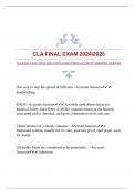 CLA FINAL EXAM 20242025 WITH GUARANTEED ACCURATE ANSWERS |VERIFIED