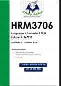 HRM3704 Assignment 6 (QUALITY ANSWERS) Semester 2 2024