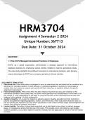 HRM3704 Assignment 6 (ANSWERS) Semester 2 2024 - DISTINCTION GUARANTEED