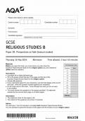 AQA GCSE RELIGIOUS STUDIES B PAPER 2 QUESTION PAPER 2024 (8063/2X: Perspectives on faith (Islam))