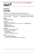 AQA JUNE 2024 A-level HISTORY 7042/2S Component 2S The Making of Modern Britain, 1951–2007