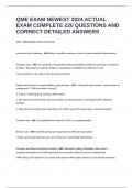 QME EXAM NEWEST 2024 ACTUAL EXAM COMPLETE 220 QUESTIONS AND CORRECT DETAILED ANSWERS 