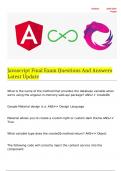 Javascript Final Exam Questions And Answers Latest Update