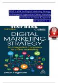 TEST BANK for Digital Marketing Strategy: An Integrated Approach to Online Marketing, 3rd Edition by Simon Kingsnorth, Verified Chapters 1 - 22, Complete Newest Version