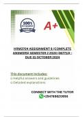 HRM3704 Assignment 6 (COMPLETE ANSWERS) Semester 2 2024 (367713) - DUE 31 October 2024; 100% TRUSTED Complete, trusted solutions and explanations. 