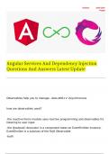 Angular Services And Dependency Injection Questions And Answers Latest Update