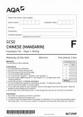 AQA GCSE CHINESE QP(8673/WF:Paper 4 Writing) Foundation Tier Paper 2024