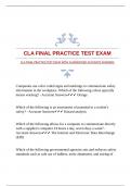 CLA FINAL PRACTICE TEST EXAM WITH GUARANTEED ACCURATE ANSWERS 