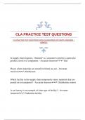 CLA PRACTICE TEST QUESTIONS WITH GUARANTEED ACCURATE ANSWERS |VERIFIED  