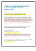 NR 341/ NR341 COMPLEX ADULT HEALTH EXAM 1 LATEST  2023-2024 REAL EXAM AND PERFECT STUDY GUIDE 130 QUESTIONS AND CORRECT ANSWERS WITH  RATIONALES|AGRADE A nurse is caring for a group of older adult clients. Which of the following manifestations indicates o