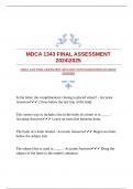 MDCA 1343 FINAL ASSESSMENT 20242025 WITH GUARANTEED ACCURATE ANSWERS