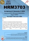 HRM3703 Assignment 6 (COMPLETE ANSWERS) Semester 2 2024 - DUE 1 November 2024