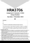 HRM3703 Assignment 6 (ANSWERS) Semester 2 2024 - DISTINCTION GUARANTEED