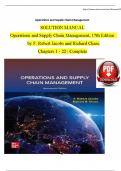 SOLUTIONS MANUAL for Operations and Supply Chain Management, 17th Edition By F. Robert Jacobs and Richard Chase. ISBN13  9781265071271.