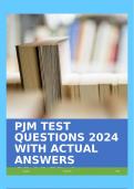 PJM TEST QUESTIONS 2024 WITH ACTUAL ANSWERS GRADED A+