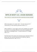 NFPA 25 NICET LVL 1 EXAM 20242025 WITH GUARANTEED ACCURATE ANSWERS