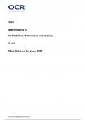 OCR A-Level Pure Mathematics and Statistics Paper 2 Mark Scheme 2024 (H240_02)