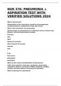 NUR 376 PNEUMONIA + ASPIRATION TEST WITH VERIFIED SOLUTIONS 2024