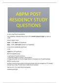 ABPM POST RESIDENCY STUDY QUESTIONS