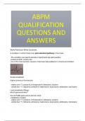 ABPM QUALIFICATION QUESTIONS AND ANSWERS