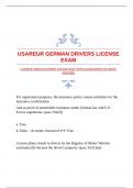 USAREUR GERMAN DRIVERS LICENSE EXAM WITH GUARANTEED ACCURATE ANSWERS