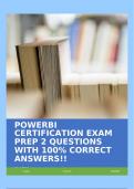 POWERBI CERTIFICATION EXAM PREP 2 QUESTIONS WITH 100% CORRECT ANSWERS!!