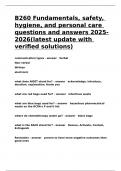 B260 Fundamentals, safety, hygiene, and personal care questions and answers 2025-2026