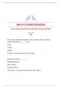 DM G+1 EXAM 20242025 WITH GUARANTEED ACCURATE ANSWERS