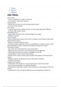 Science Medicine Obstetrics OB FINAL  exam questions and answers PDF