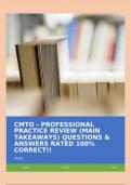 CMTO - PROFESSIONAL PRACTICE REVIEW (MAIN TAKEAWAYS) QUESTIONS & ANSWERS RATED 100% CORRECT!!