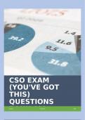 CSO EXAM (YOU'VE GOT THIS) QUESTIONS BANK ALL GRADED A+