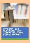 OIT EXAM | 223 QUESTIONS | WITH ACTUAL SOLUTIONS, SOLVED TO PASS!!