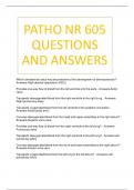 PATHO NR 605 QUESTIONS AND ANSWERS