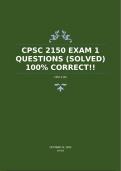 CPSC 2150 EXAM 1 QUESTIONS (SOLVED) 100% CORRECT!!